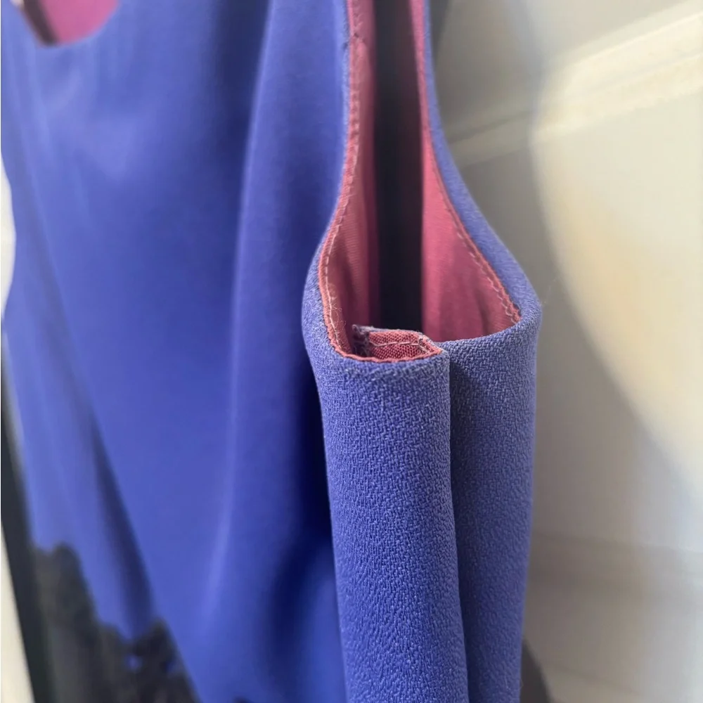 Vintage Blue Black Sleeveless Formal Maxi Gown Dress Size 10 - Picture 4 of 5